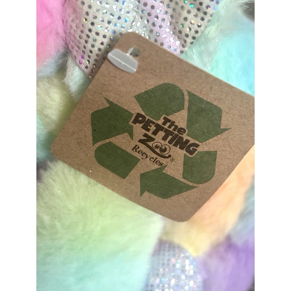 The Petting Zoo Elephant Plush Stuffed Animal Rainbow Tie Dye New - Picture 8 of 11